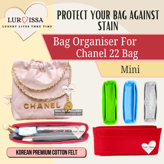 [𝐋𝐮𝐫𝐯𝐢𝐬𝐬𝐚] Bag Organiser/ Organizer For Chanel 22 Bag (Mini 20cm)