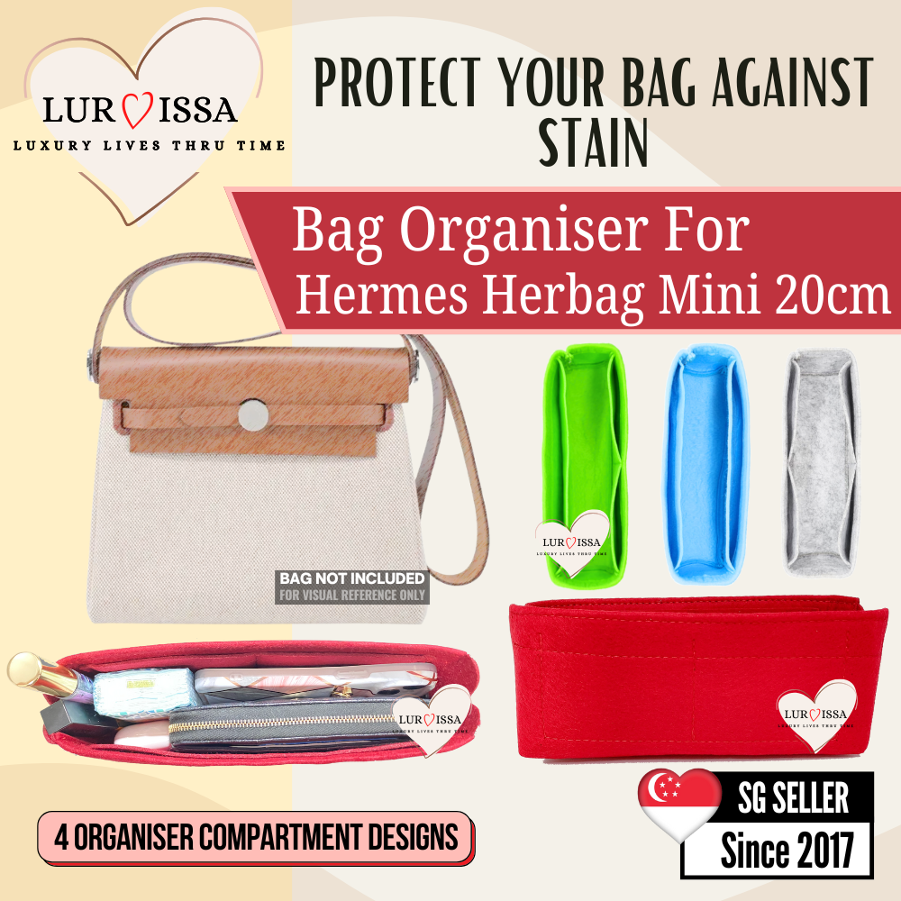 [𝐋𝐮𝐫𝐯𝐢𝐬𝐬𝐚] Bag Organiser/ Organizer For Hermes Herbag Mini 20cm Bag