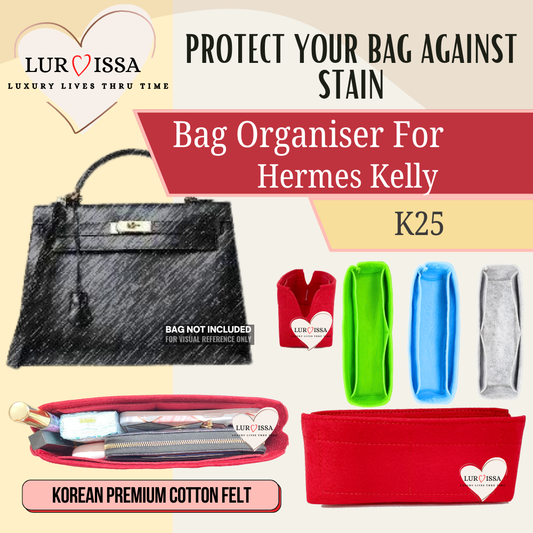 [𝐋𝐮𝐫𝐯𝐢𝐬𝐬𝐚] Bag Organiser/ Organizer For Hermes Kelly 25