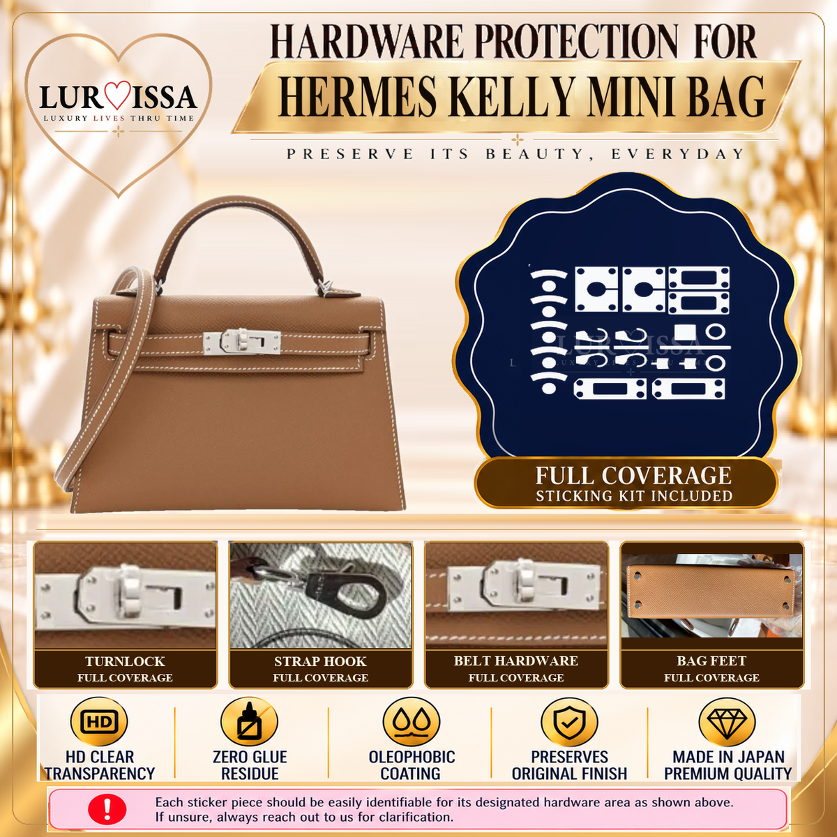 Hermes Kelly 20 Mini Bag Hardware Protective Sticker