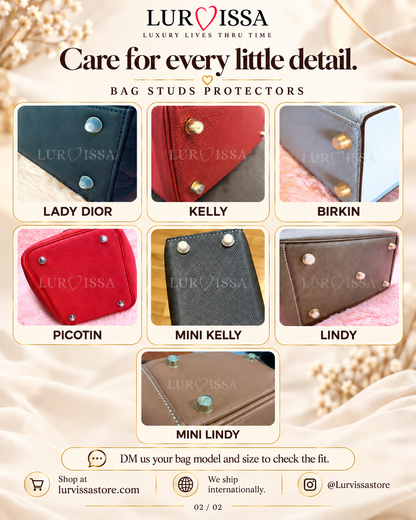 Bag Feet Protective Caps for Hermes Birkin, Kelly, Picotin, Lindy, Toolbox & Lady Dior